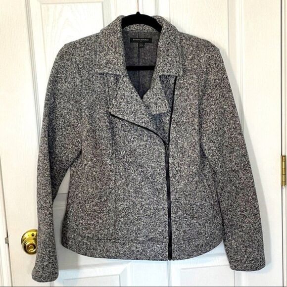 Banana Republic Factory Moto Jacket | Women’s Medium | Black & Gray - Picture 1 of 7